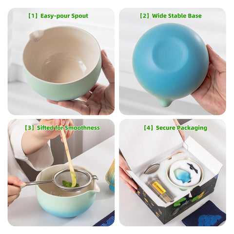 TEANAGOO soporte-escudilla ceramico, diseño coordinado para ceremonia de matcha