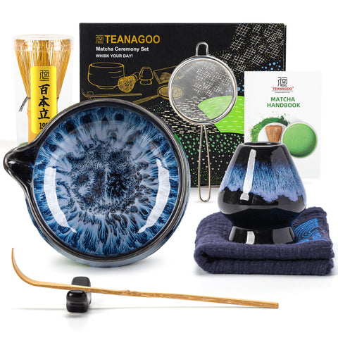 TEANAGOO tazón cerámico con boquilla para verter, ideal para preparar matcha con precisión.