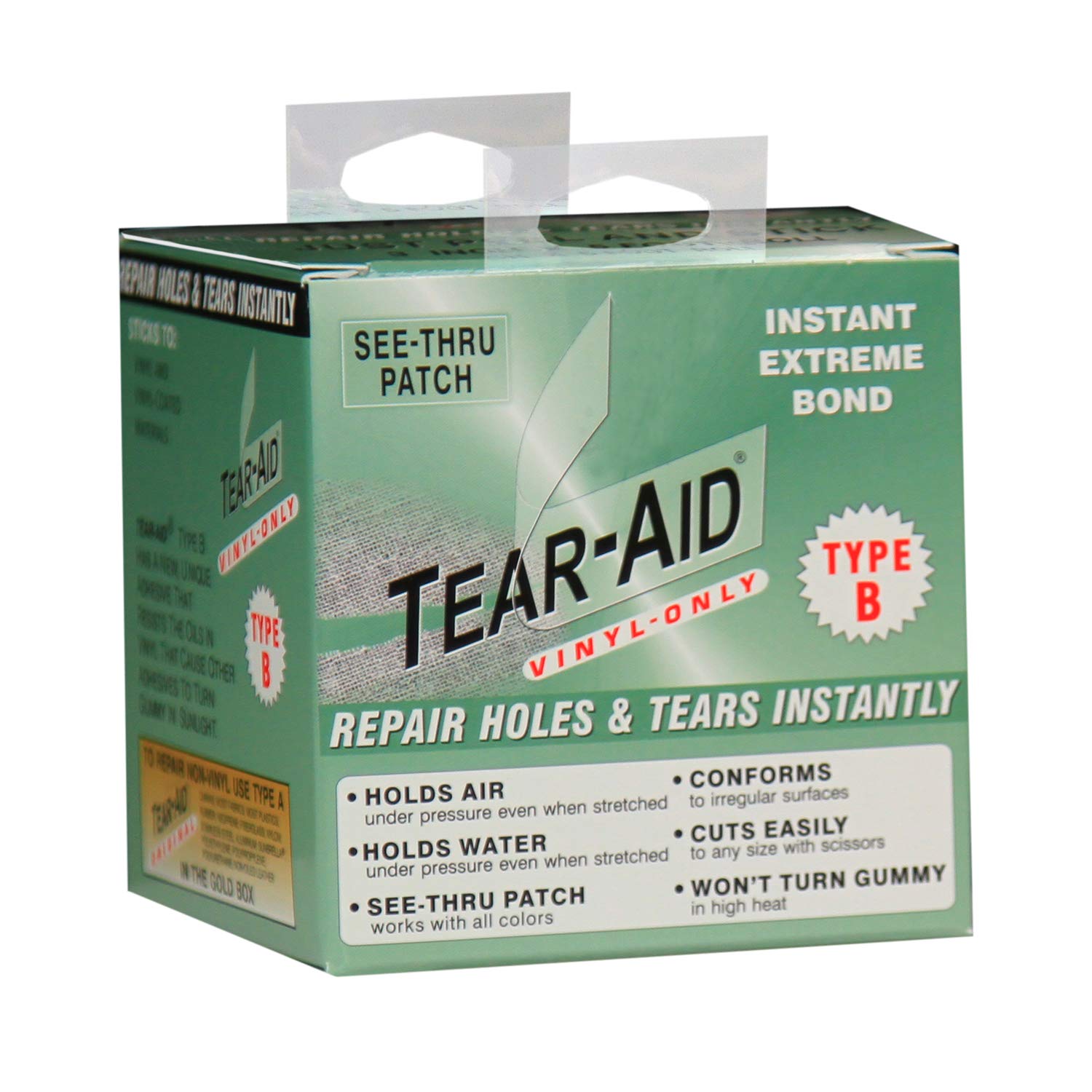 TEAR-AID parche vinilo en rollo para reparaciones rápidas y adherencia instantánea