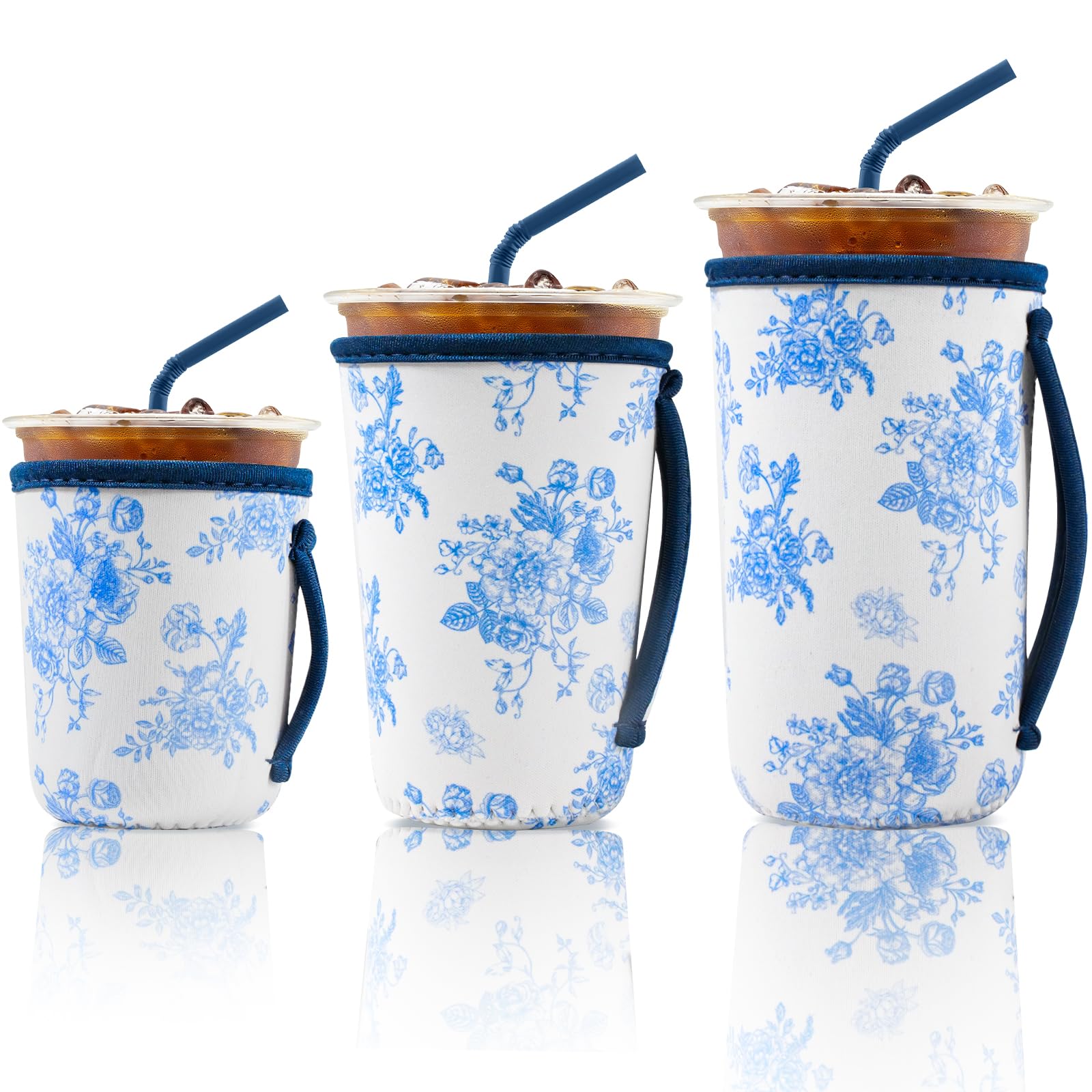 TEASIK manga neopreno para café frío con asa, mantiene la bebida fría.