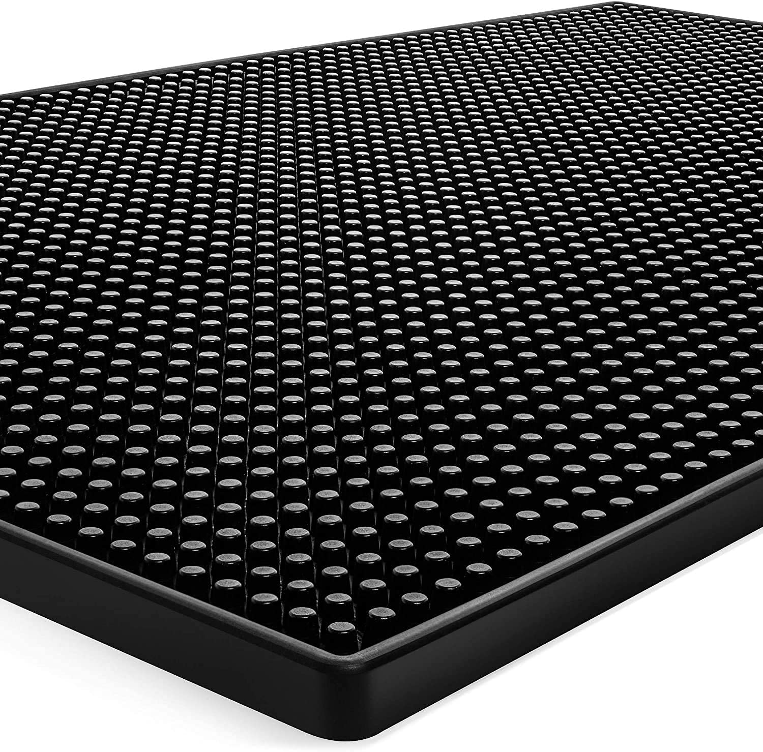 Tebery alfombrilla antideslizante barra negra 18x12: superficie estable para bebidas.