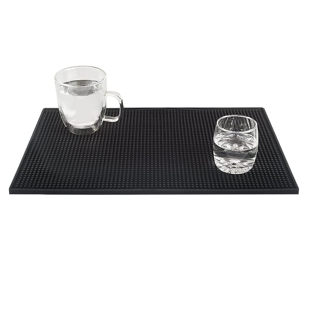 Tebery alfombrilla barra resistente al calor negra 18x12: soporta bebidas calientes.