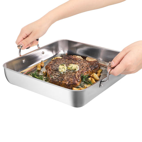 Tebery bandejas de acero inoxidable con 2 pulgadas de profundidad