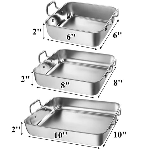 Tebery bandejas cuadradas de 8 pulgadas para porciones uniformes