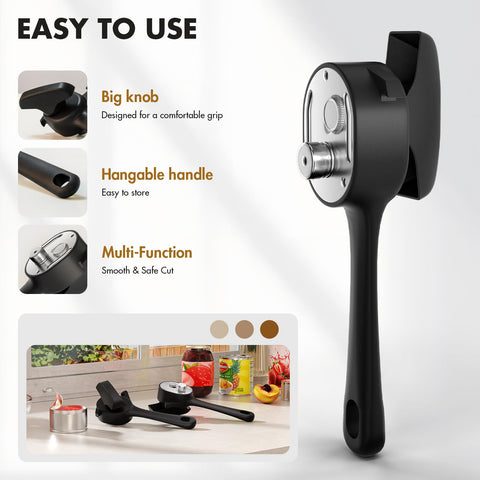 Tebrvnix abrelatas mango ergonómico para manejo cómodo en cada giro.