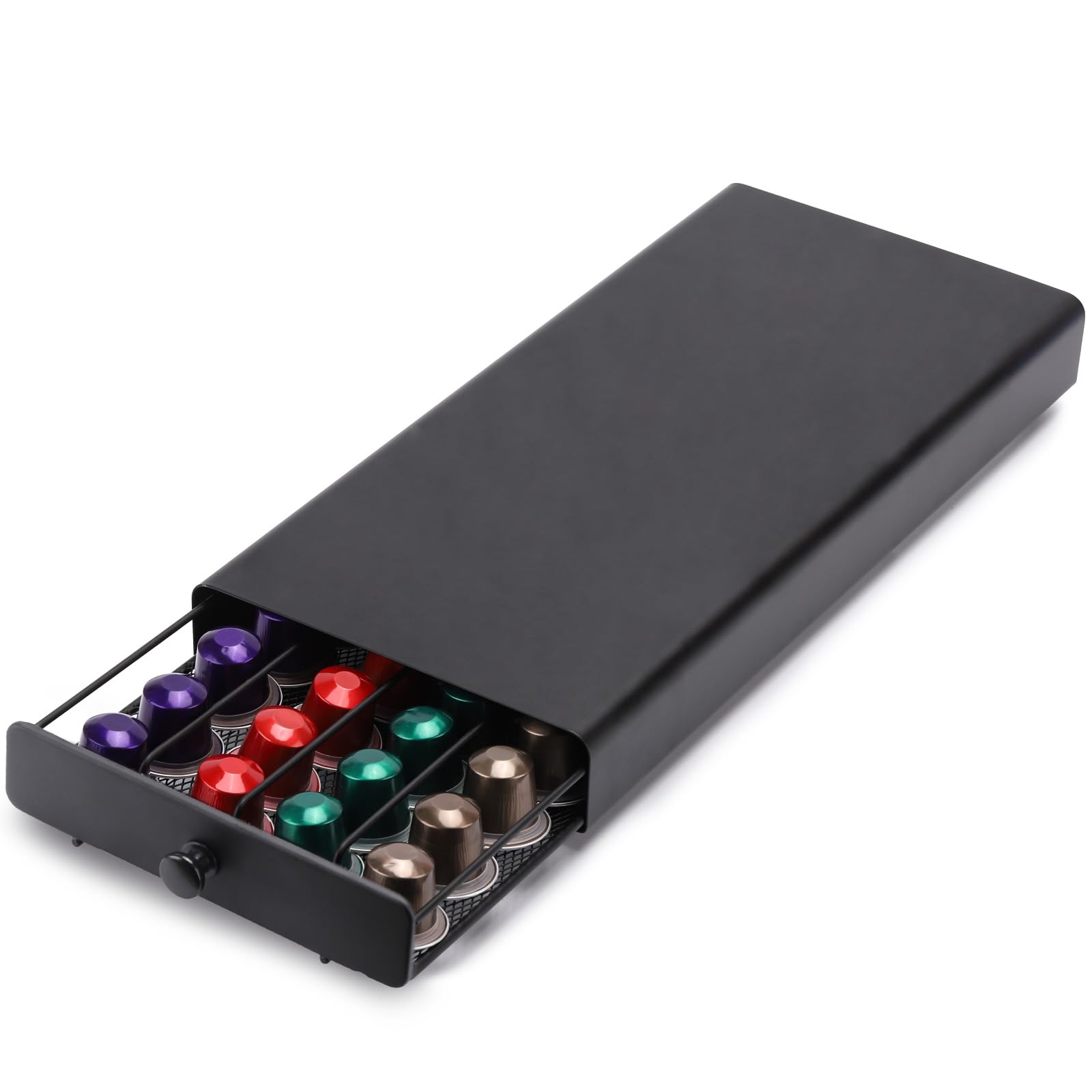Tecbeauty cajón porta cápsulas OriginalLine, vista frontal y compacto para encimeras pequeñas.