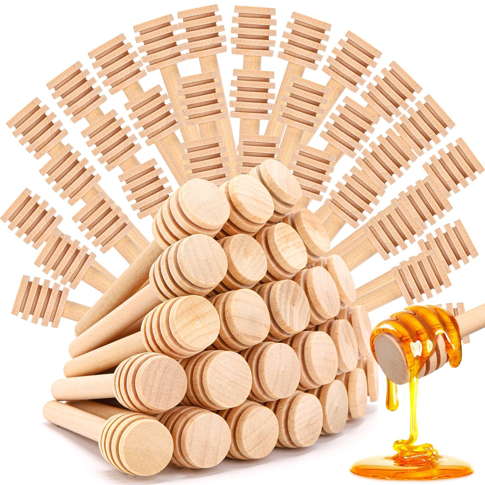 Tecbeauty palito de miel de madera 3 pulgadas, ideal para endulzar bebidas con estilo.
