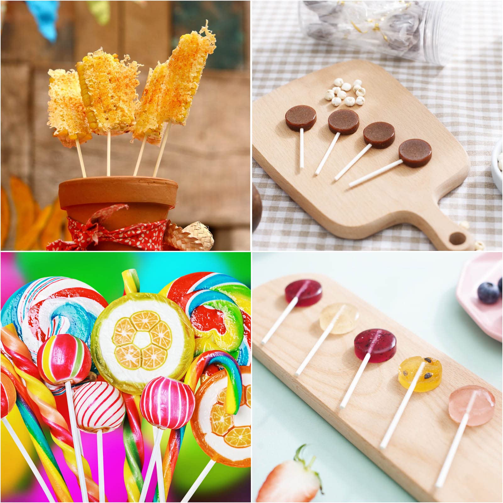 Tecbeauty palitos para dulces arcoíris de papel 6 pulgadas blancos, ideales para decoraciones coloridas