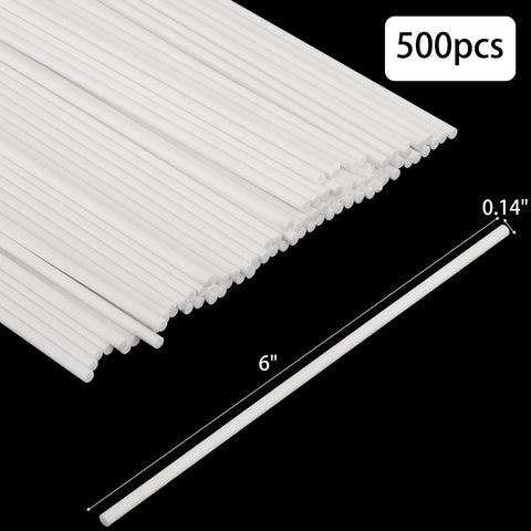 Tecbeauty palitos de papel para pastel 6 pulgadas blancos, aptos para decoraciones y coberturas