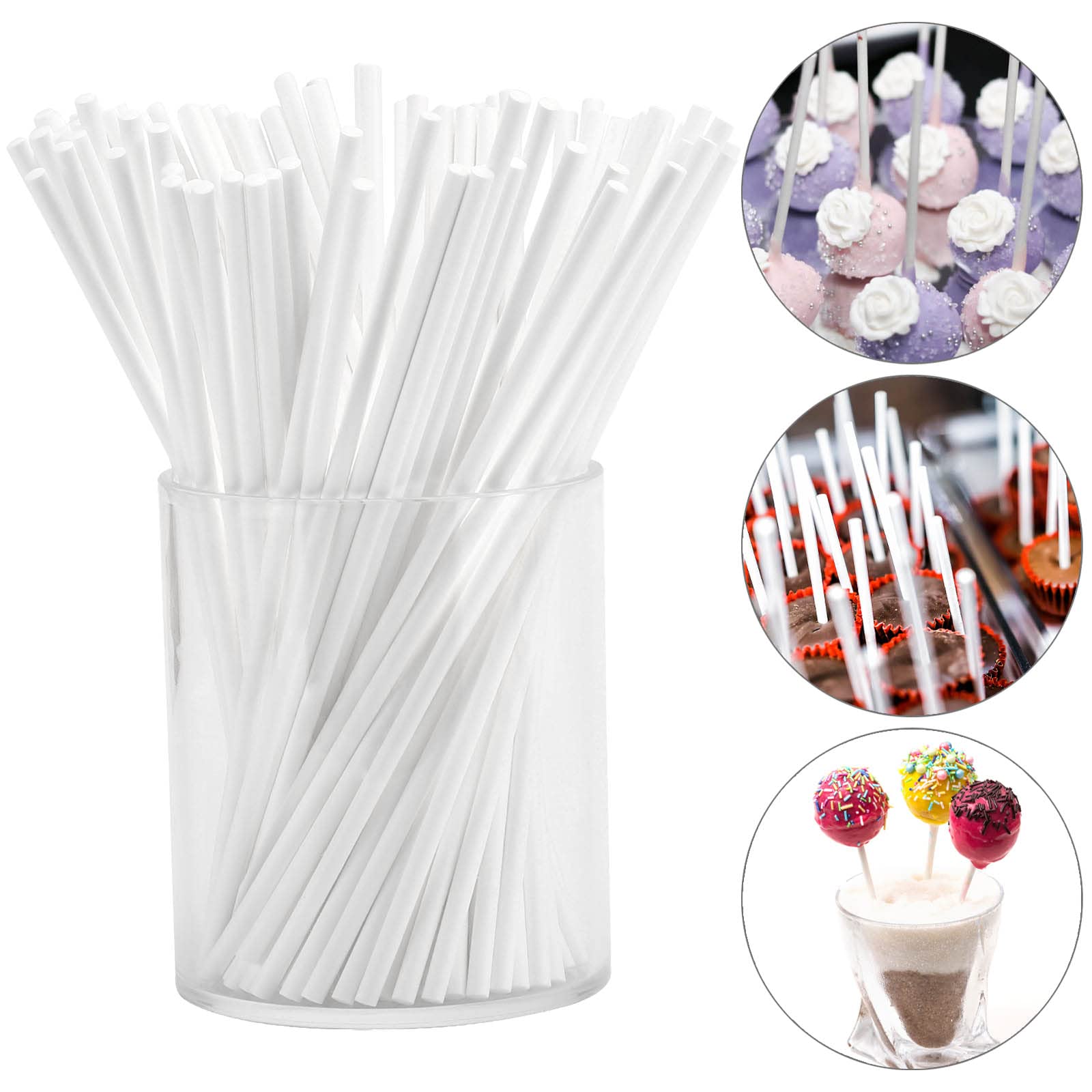 Tecbeauty palitos de chocolate de papel 6 pulgadas blancos, adecuados para postres sin deshilacharse