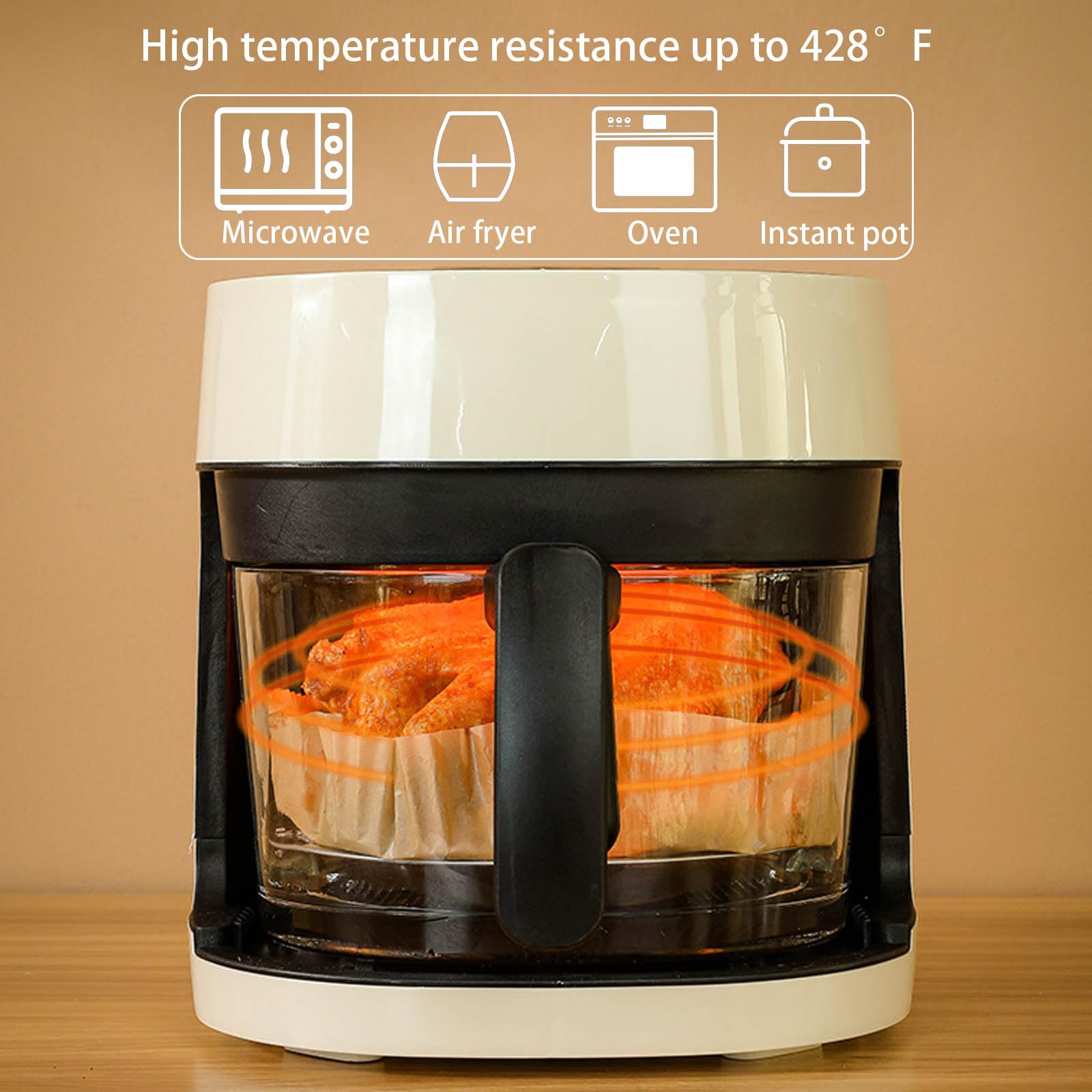 Tecbeauty papel resistente al calor hasta 428 °F para hornear y freír.