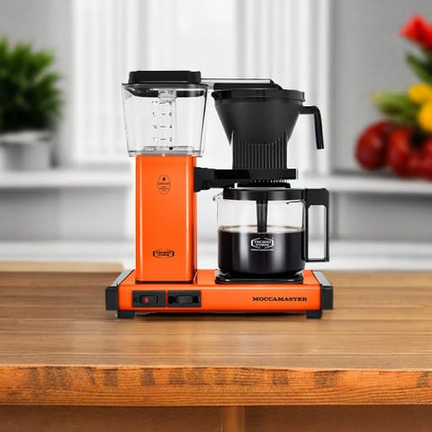 Technivorm Moccamaster cafetera naranja detalle del cesto infusor.