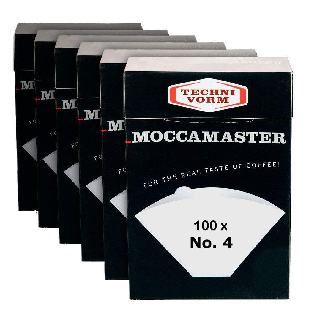 Filtros de papel n°4 blancos de Technivorm Moccamaster para una taza limpia y equilibrada