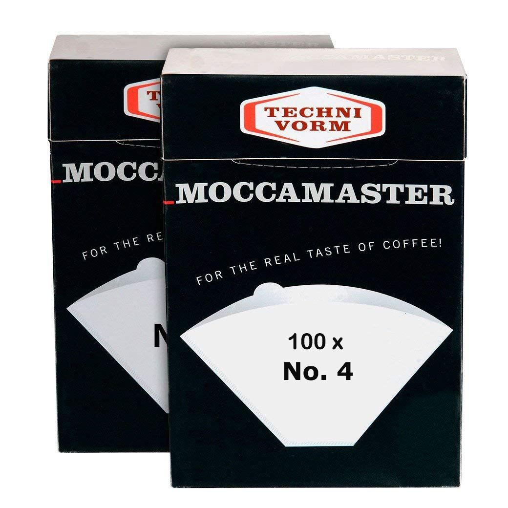 Filtros de papel Technivorm Moccamaster tipo 4, dos unidades, para filtrado claro y limpio.