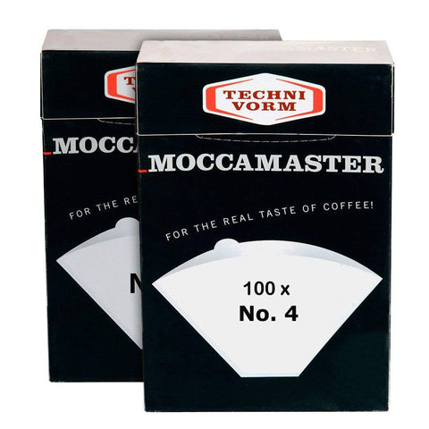 Filtros de papel Technivorm Moccamaster tipo 4, dos unidades, para filtrado claro y limpio.