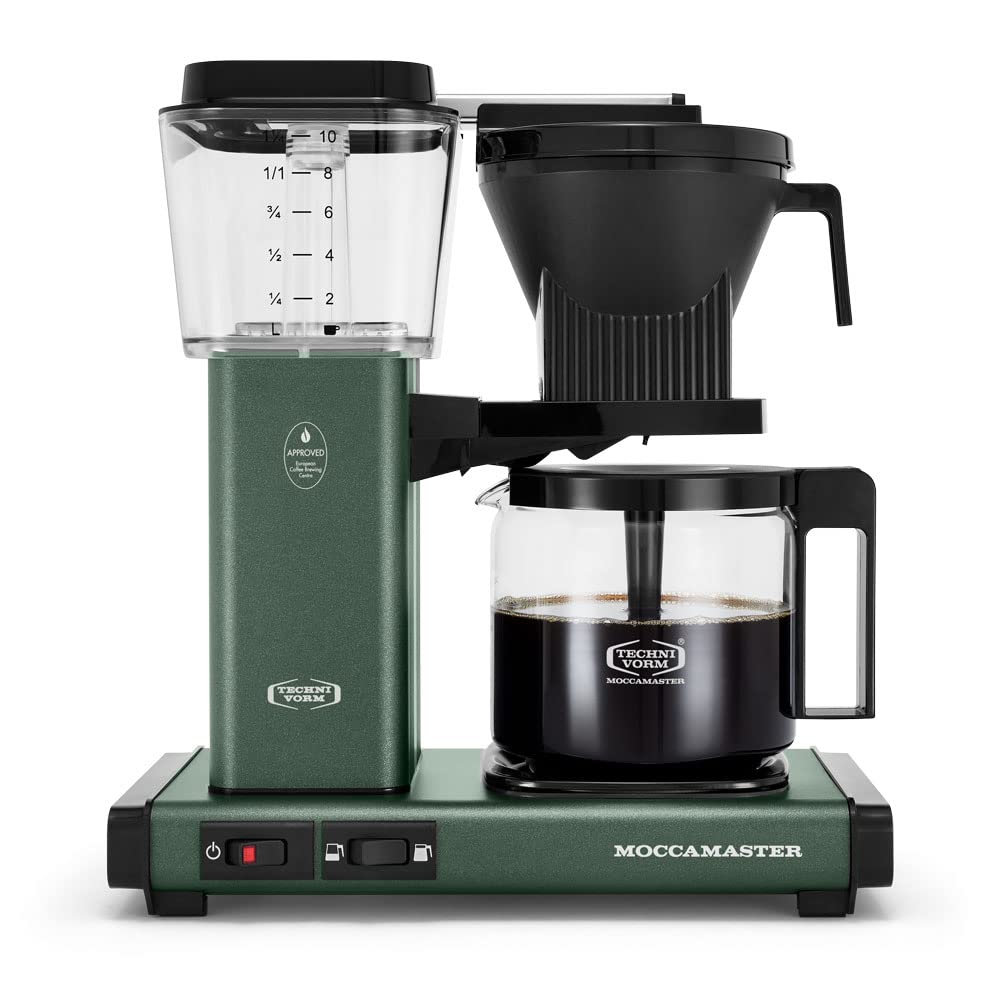 Cafetera Technivorm Moccamaster KBGV Select frontal juniper, diseño premium para cocina.