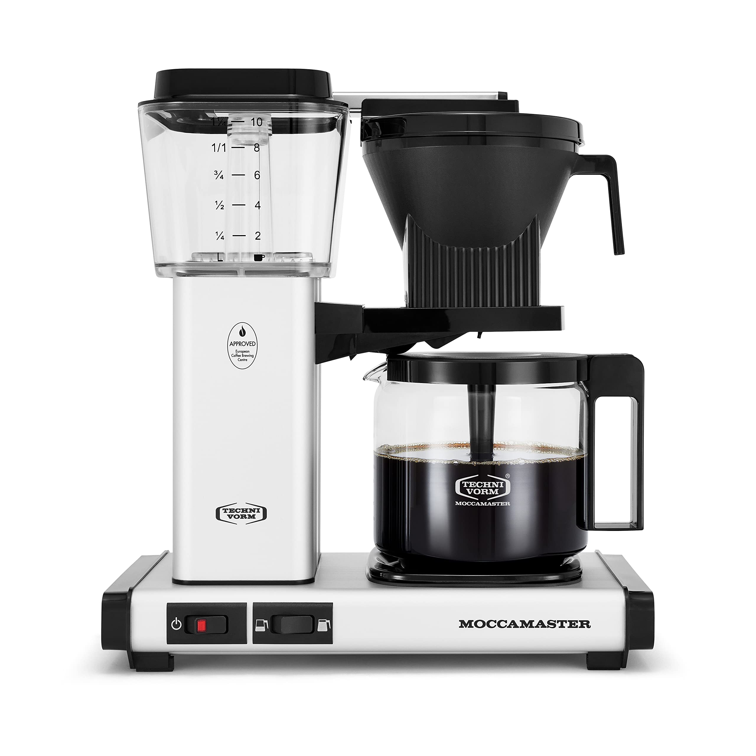 Technivorm Moccamaster KBGV Select frente, cafetera elegante con acabado mate plateado para uso diario