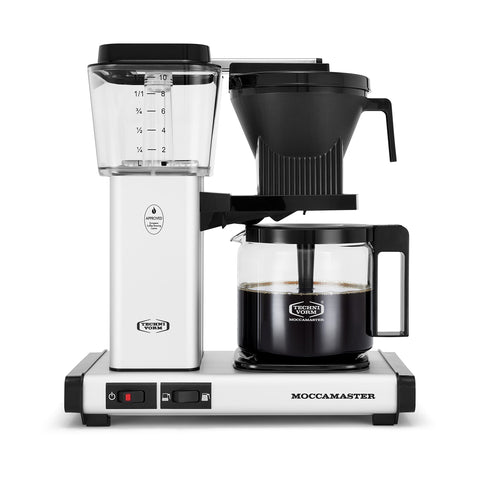 Technivorm Moccamaster KBGV Select frente, cafetera elegante con acabado mate plateado para uso diario