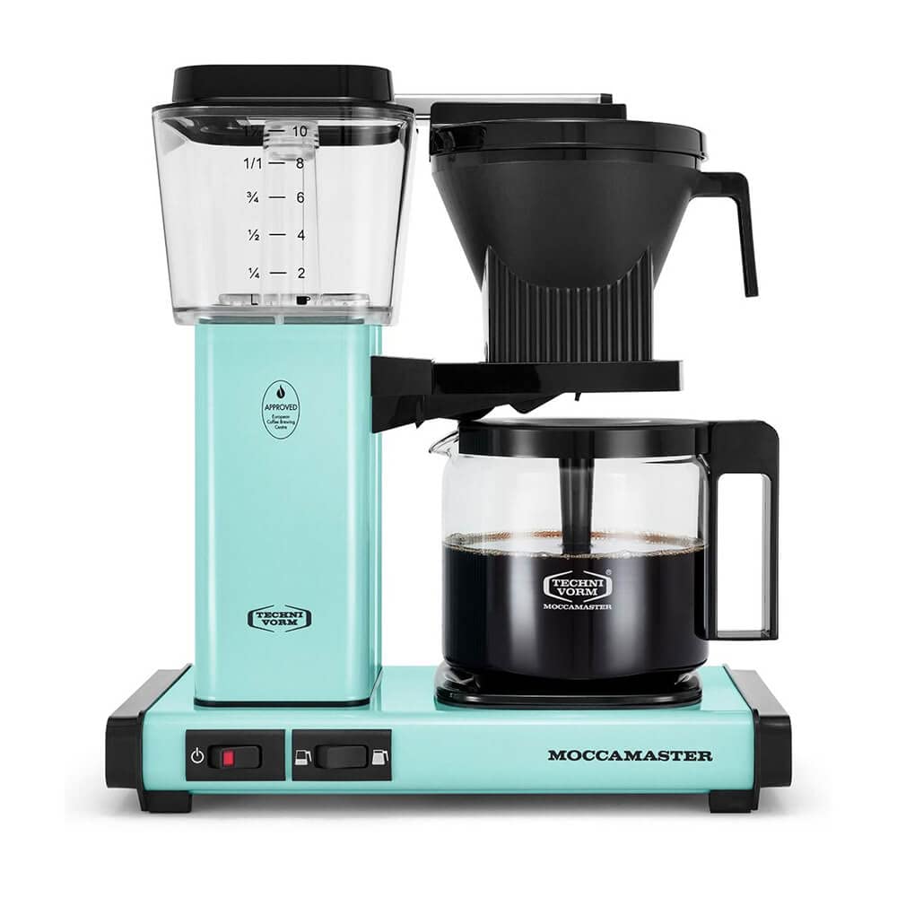 Moccamaster Technivorm en turquesa lista para café de calidad