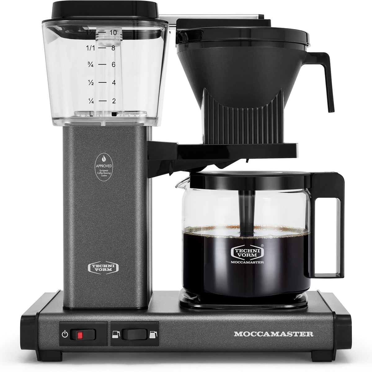 Moccamaster KBGV Select frente muestra diseño elegante y rendimiento fiable para café de calidad