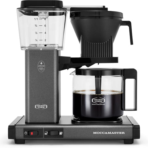 Moccamaster KBGV Select frente muestra diseño elegante y rendimiento fiable para café de calidad