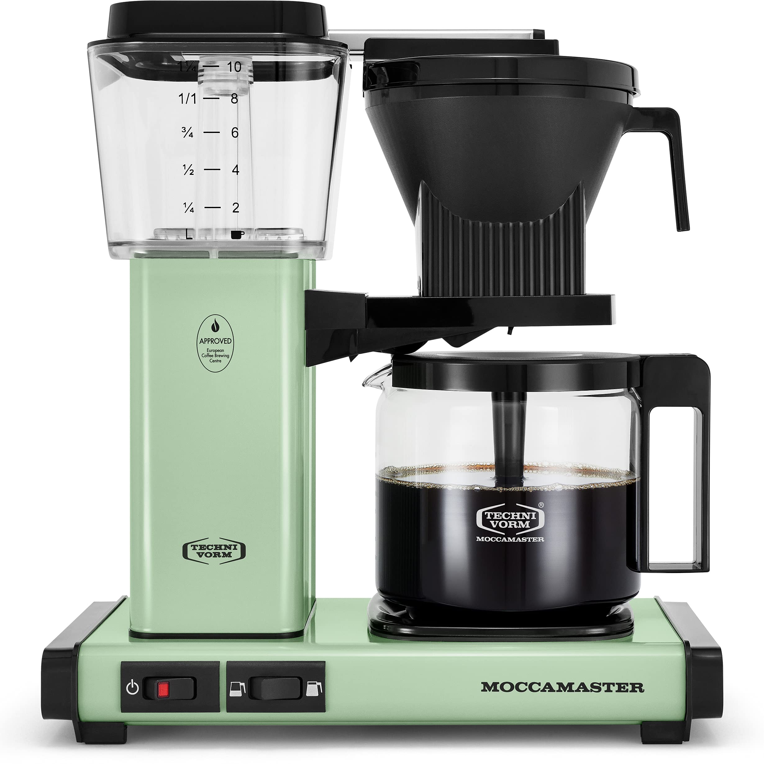 Cafetera Moccamaster KBGV Select frente, preparación rápida de café en casa.