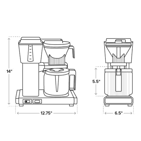 Operación silenciosa de la cafetera Moccamaster, ideal para mañanas tranquilas.