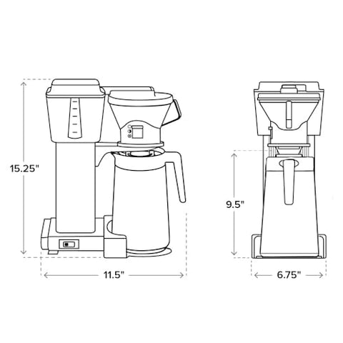 Technivorm Moccamaster KBT control manual para ajustar el flujo de café.