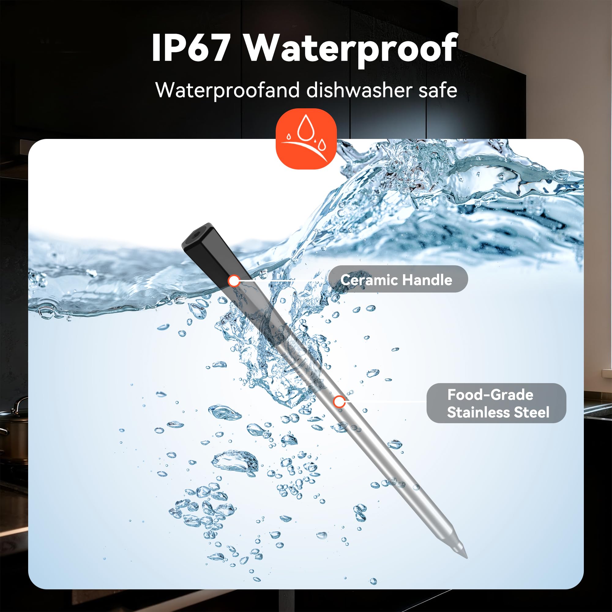 TechRise protección IP67 y limpieza en lavavajillas para durabilidad.