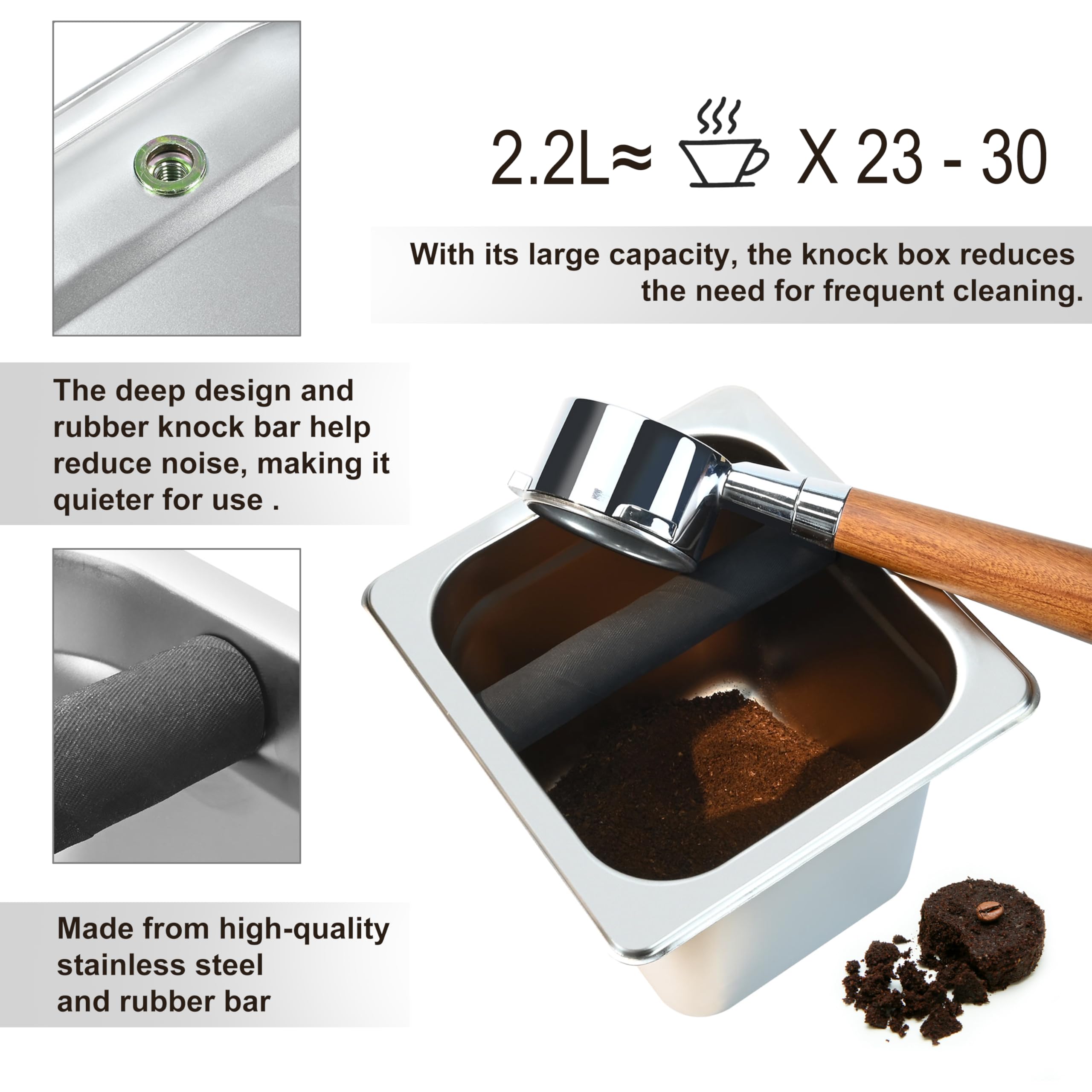 TECHSHARE recogeposos 2L, ideal para sesiones intensas en cafetería o casa.