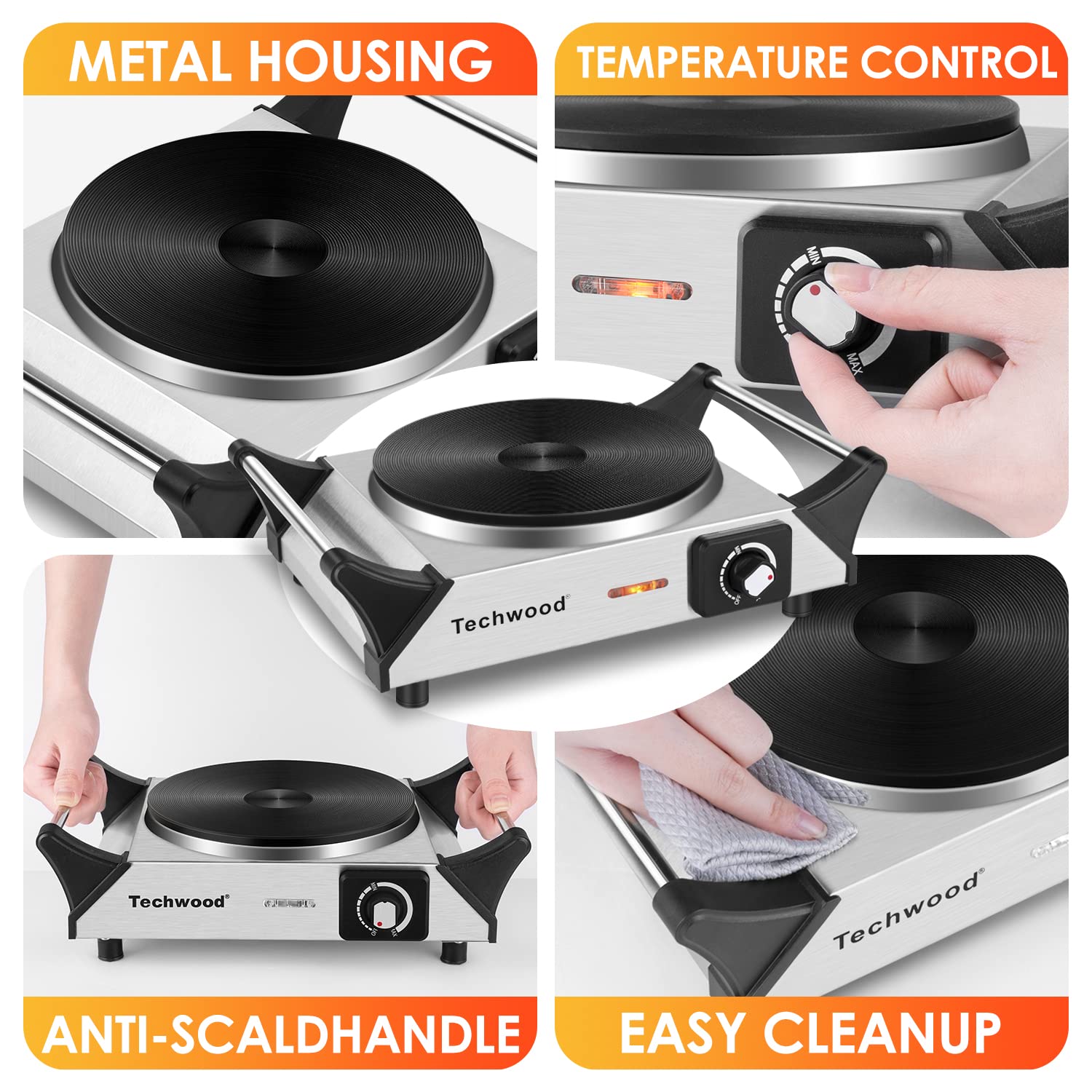 Techwood cocina eficiente y multiuso para preparar platos simples y rápidos.
