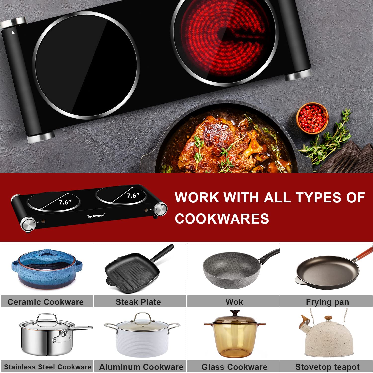 Techwood uso versátil: ideal para dormitorio, oficina o camping.