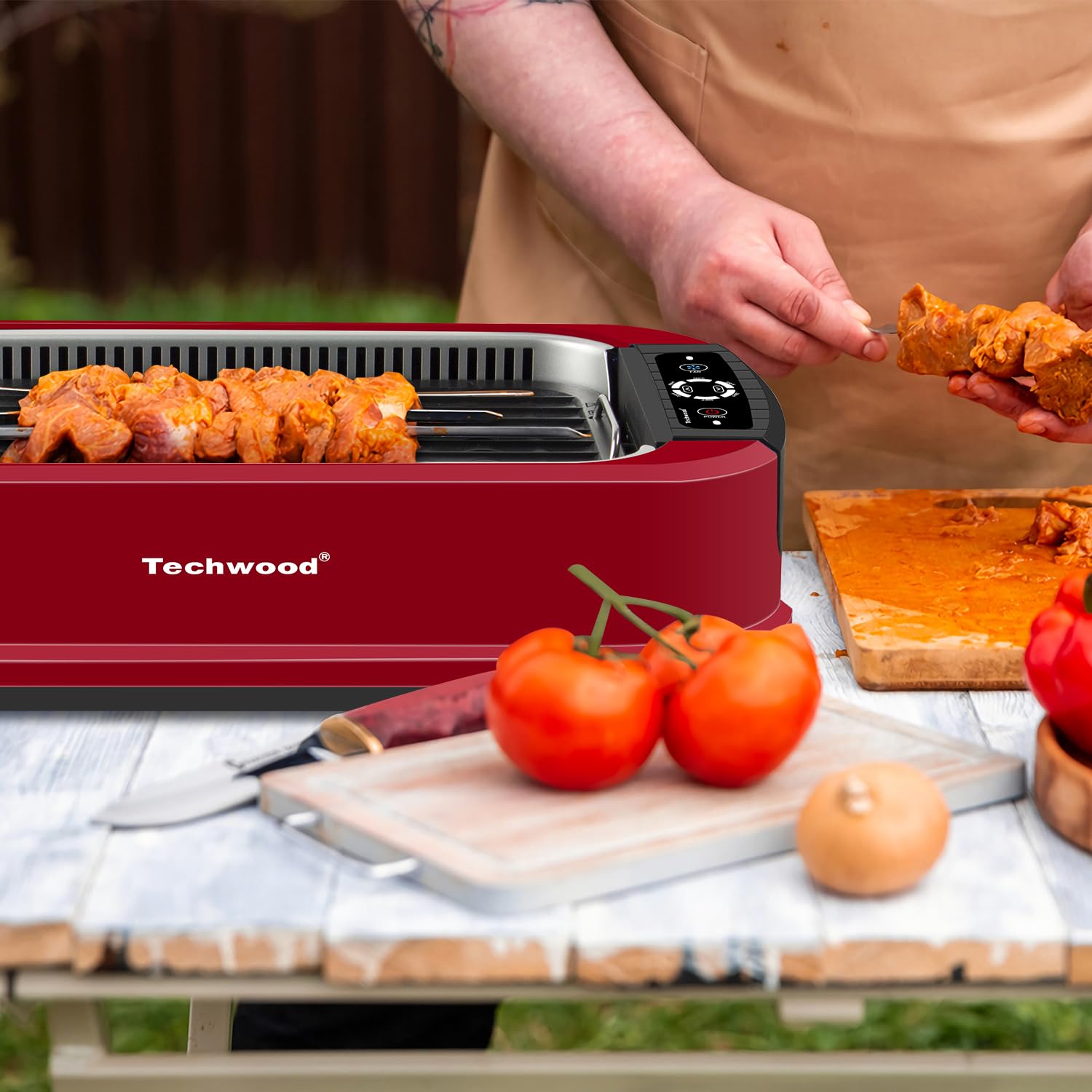 Techwood parrilla placas antiadherentes desmontables para facilitar la limpieza