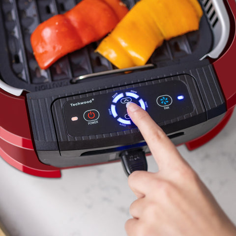 Techwood parrilla cocina rápida y uniforme para carnes y vegetales.