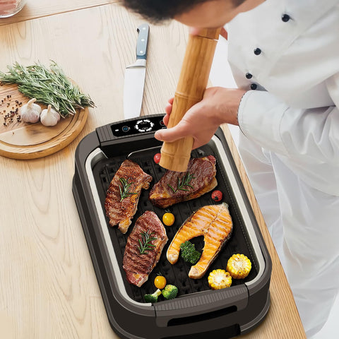 Parrilla Techwood diseño portátil para espacios pequeños