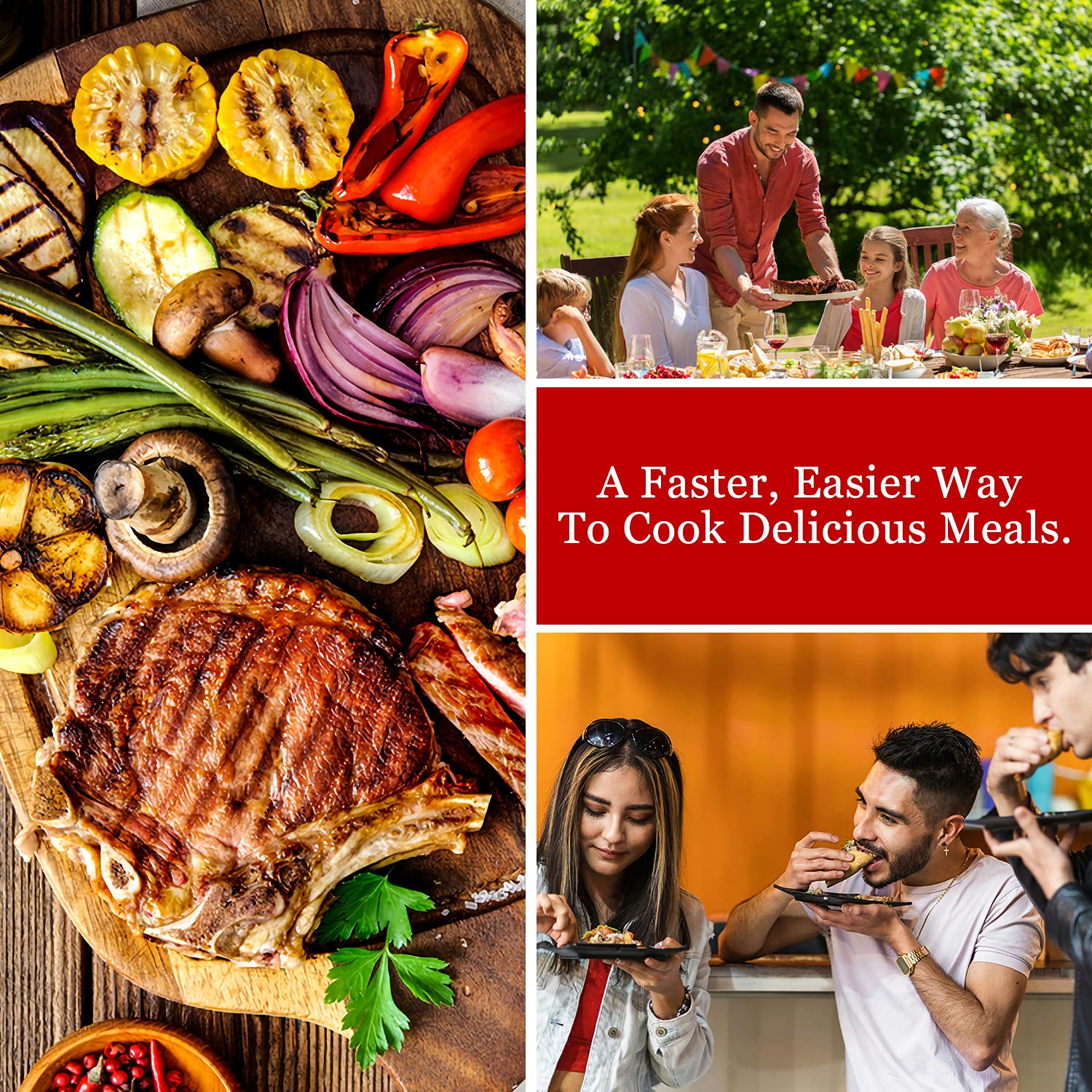 Techwood Parrilla interior con tapa de cristal para vigilar la cocción.