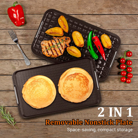 Parrilla Techwood con tapa de vidrio templado para control de calor