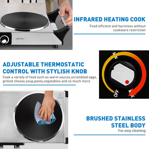 Techwood placa-7-5-pulgadas tamaño compacto para cocinas pequeñas.