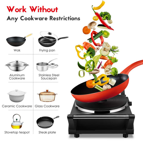 Techwood placa caliente portátil en cocina minimalista para simplificar tareas