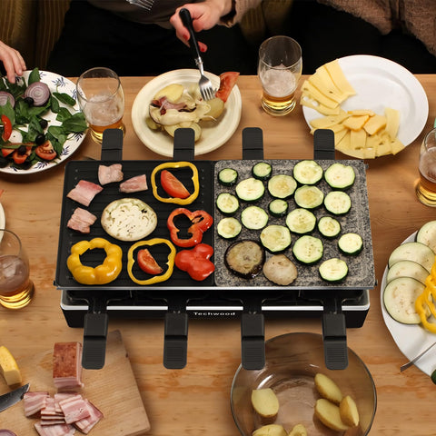 Cocción saludable con antiadherentes de Techwood Raclette Grill