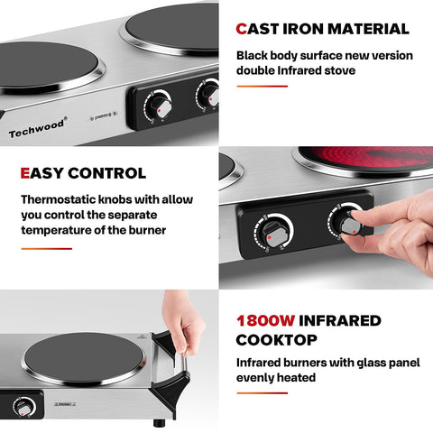 Techwood superficie fácil de limpiar, mantenimiento sencillo tras uso.