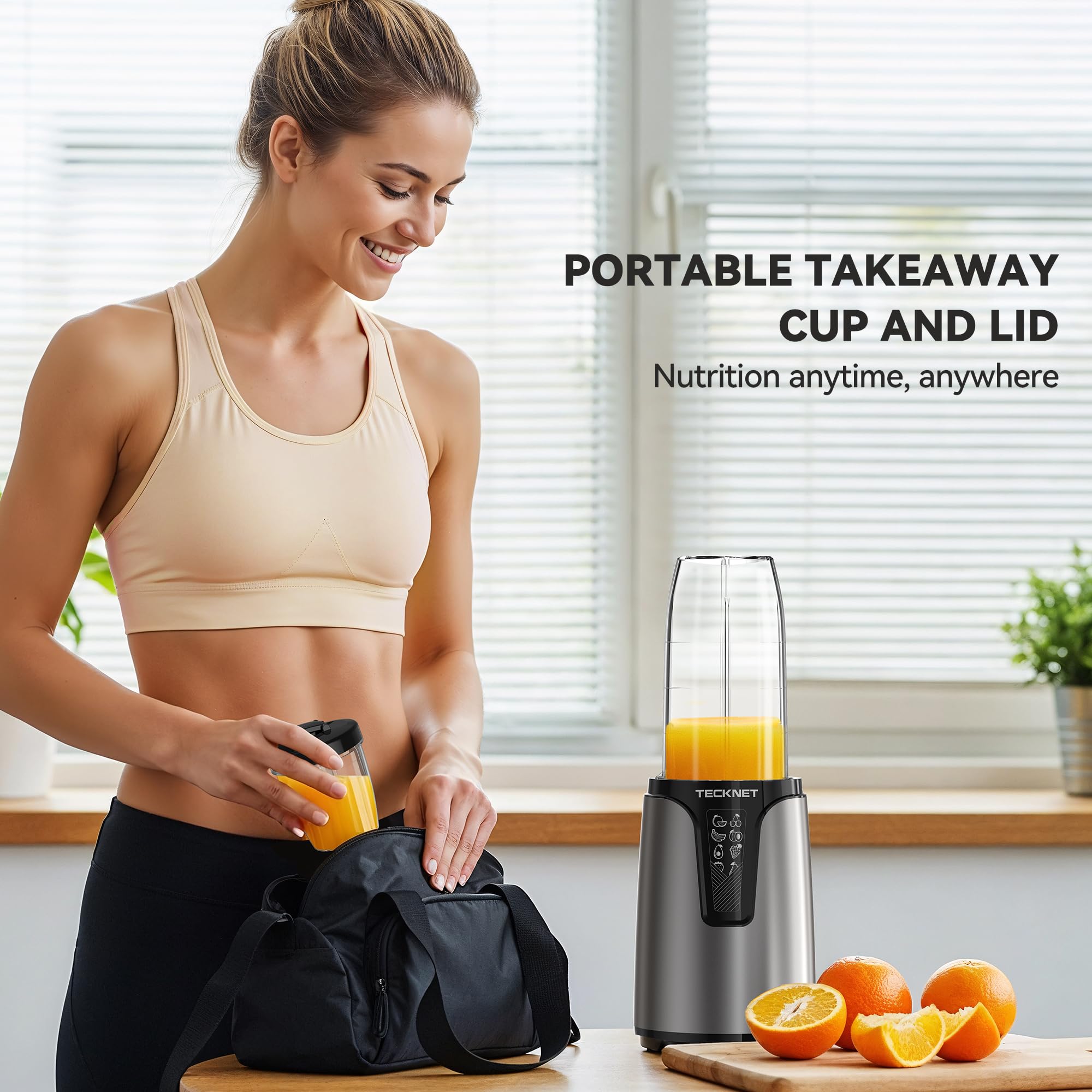 TECKNET Bullet Blender seguridad de tres puntos y base estable