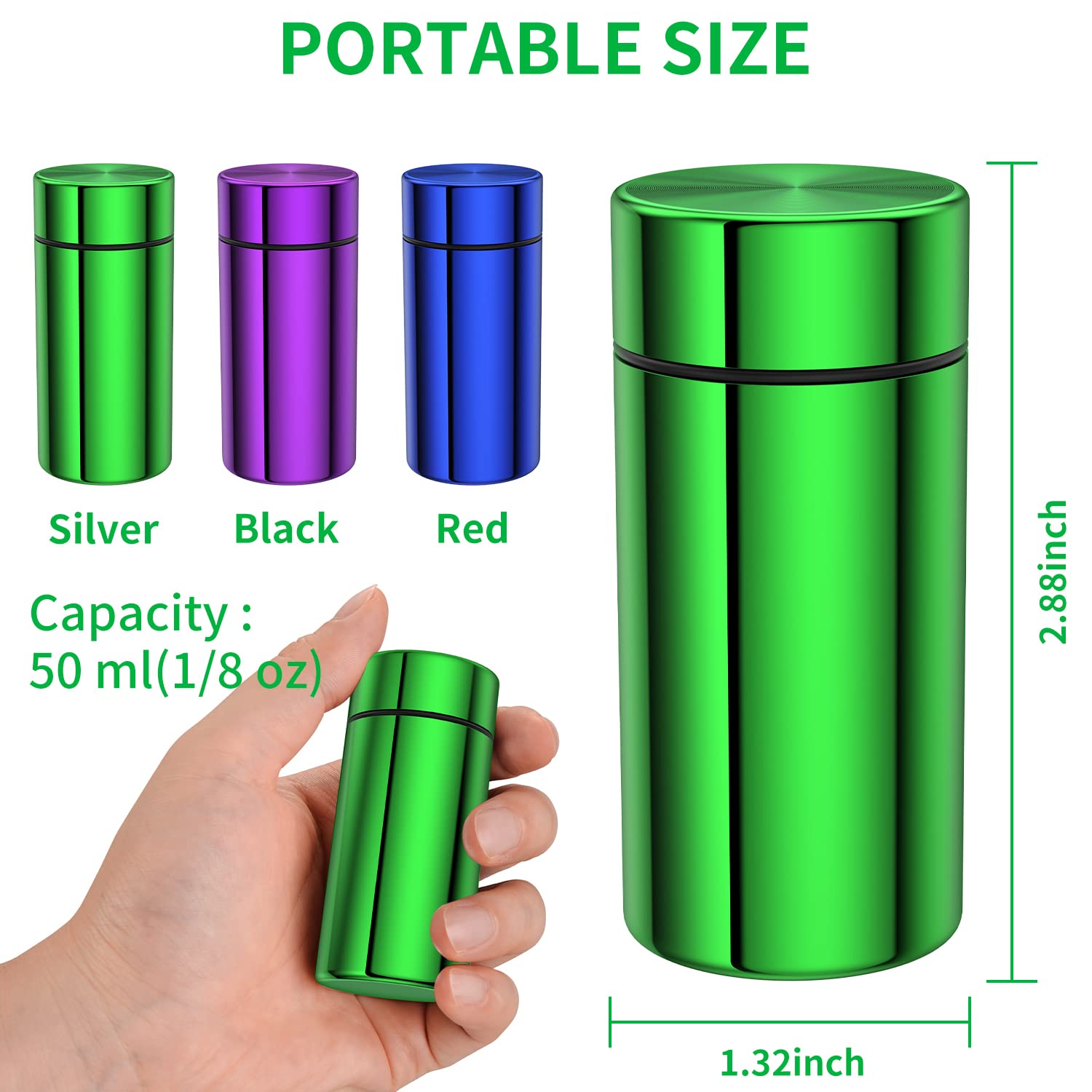 TecQach jarro de aluminio verde con sello hermético para té o café.