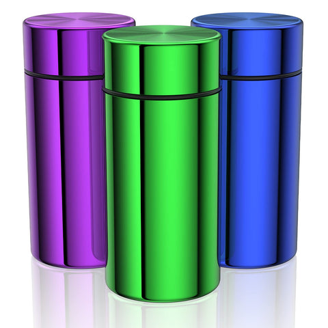 TecQach jarro de aluminio portátil violeta, ideal para almacenar café y especias.