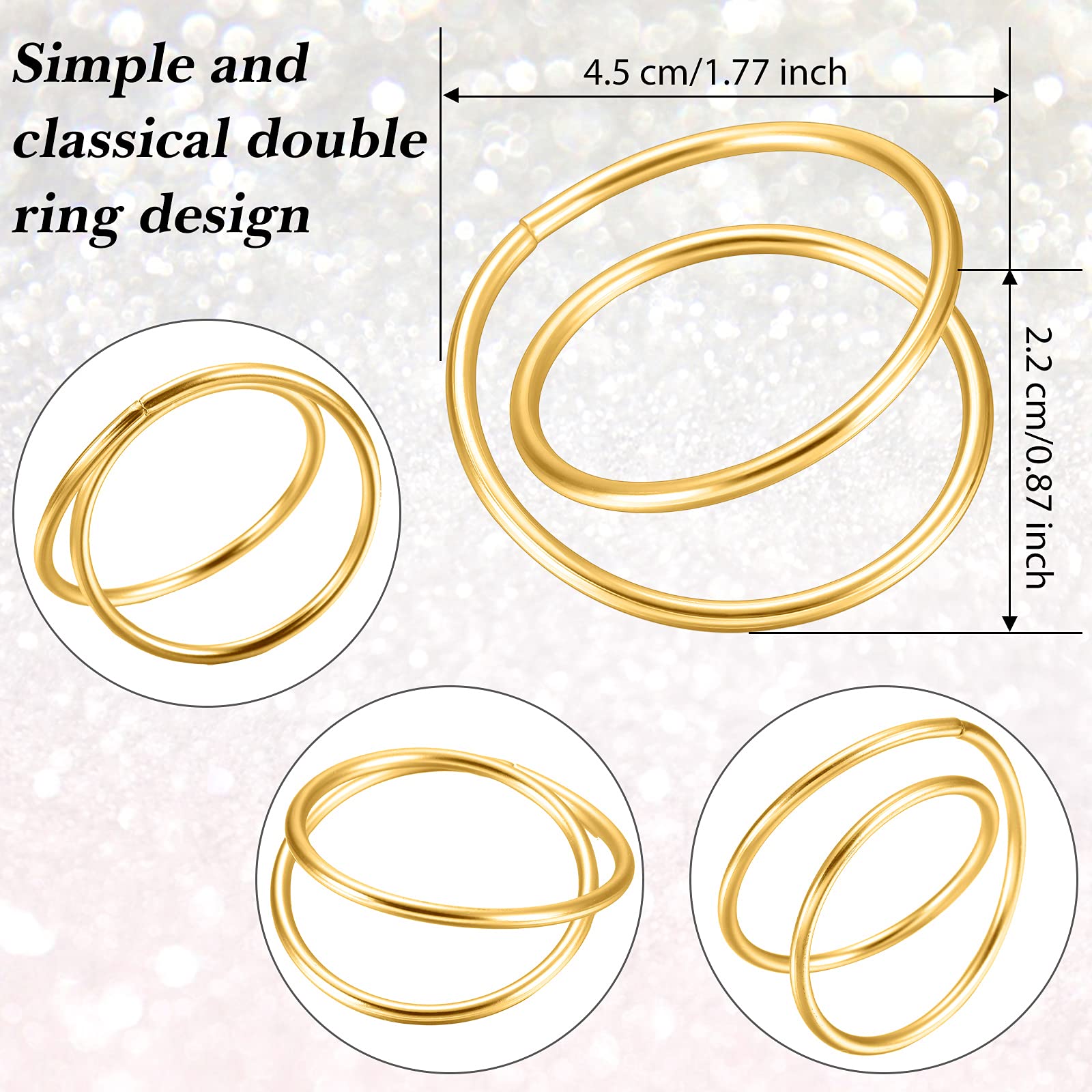TecUnite anillos para servilletas dorados, acabado pulido que realza la presentación.