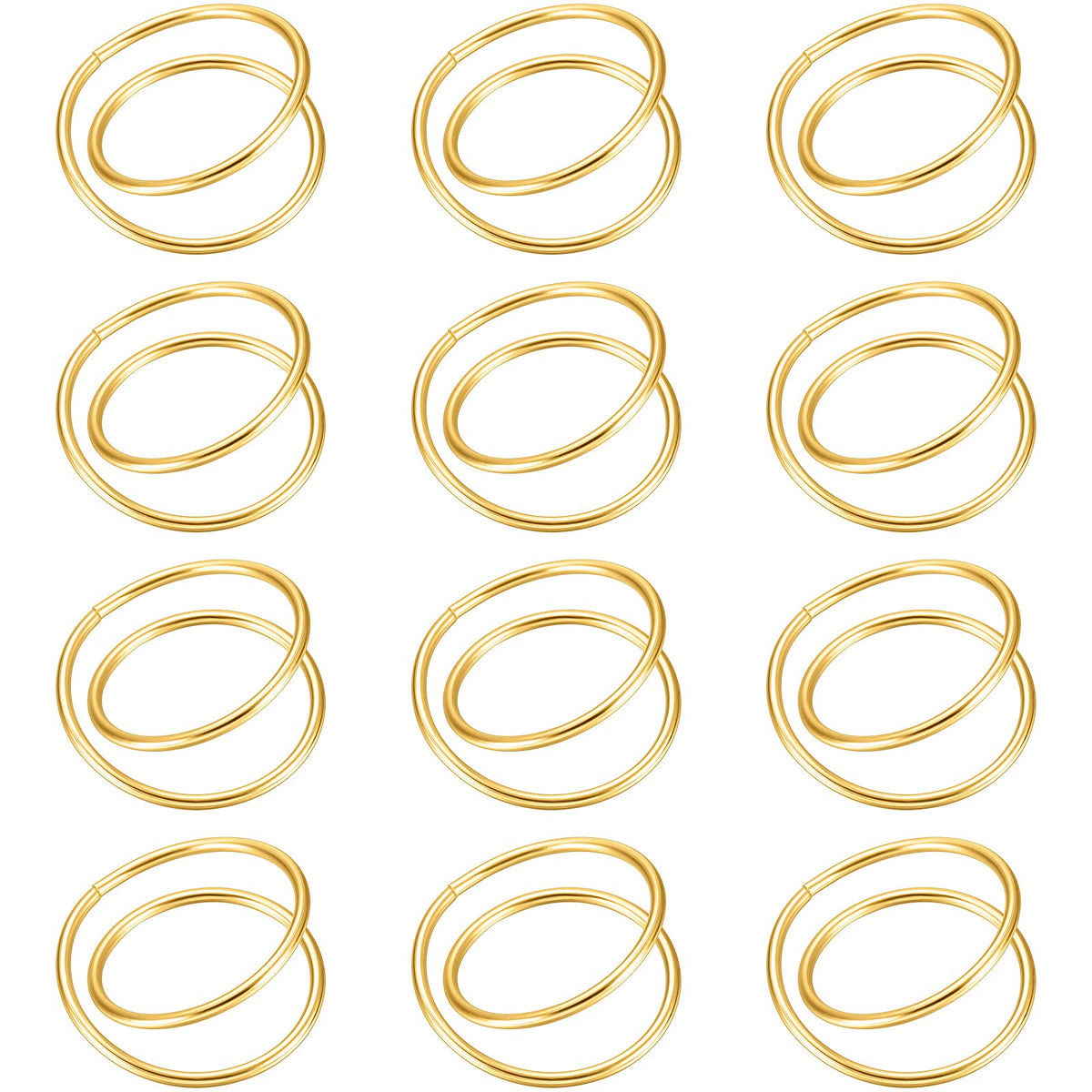 TecUnite aros dorados espiral para servilletas, ideal para mesas elegantes.