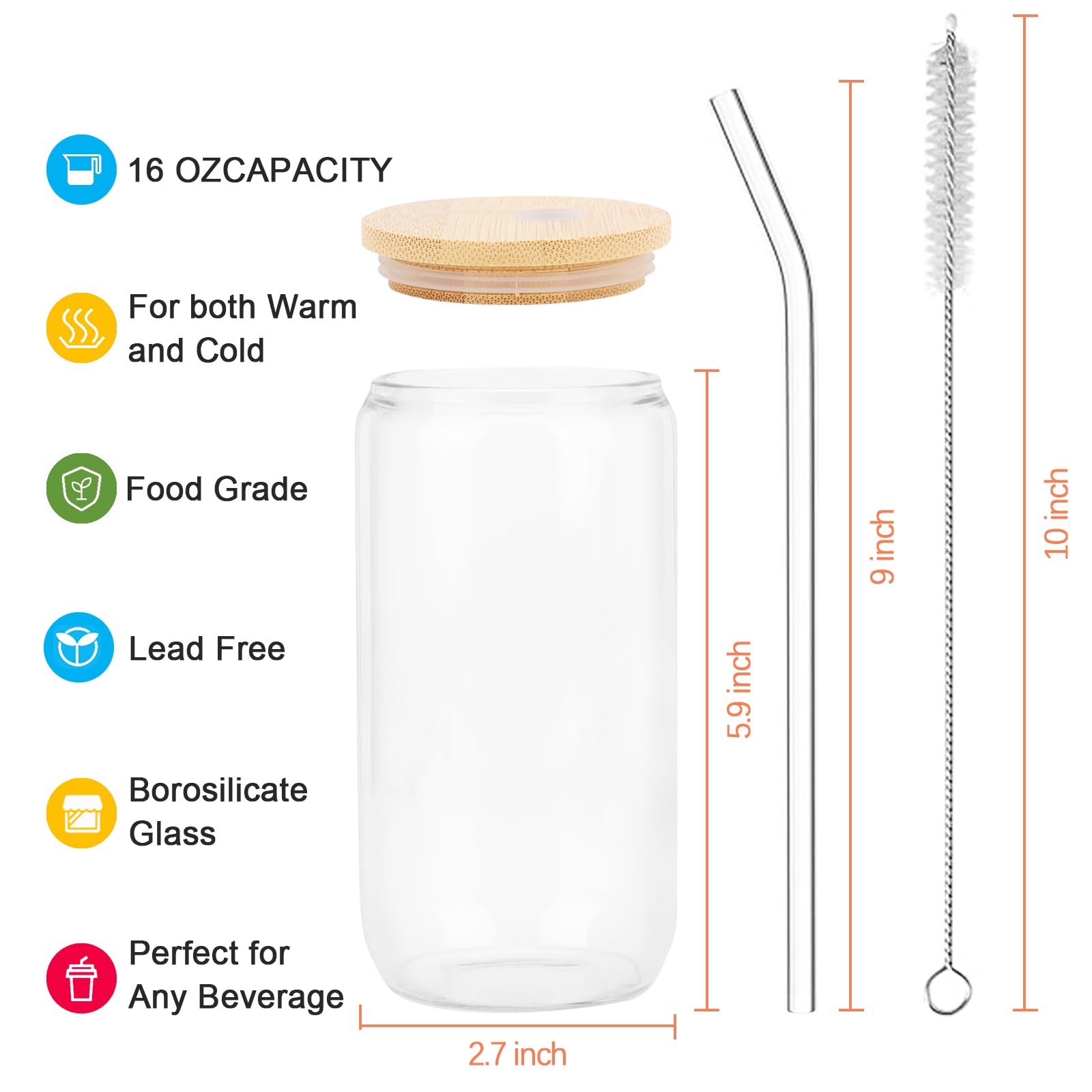 Teeglow vaso cristal 16oz para café y té, experiencia de bebida reutilizable