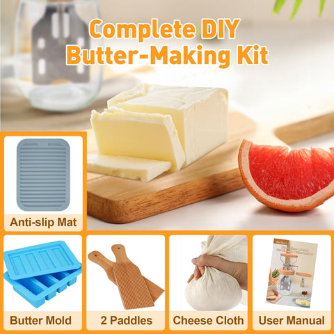 Kit TeeMars completo para empezar a hacer mantequilla en casa fácilmente.