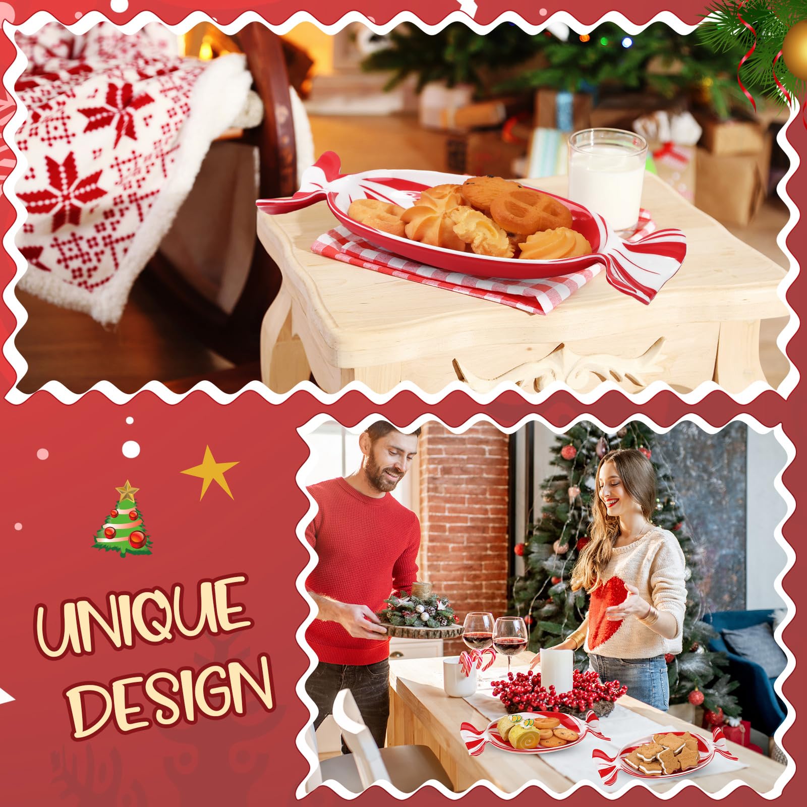 Teenyyou bandeja forma caramelo para fiestas navideñas y regalos, ideal para compartir