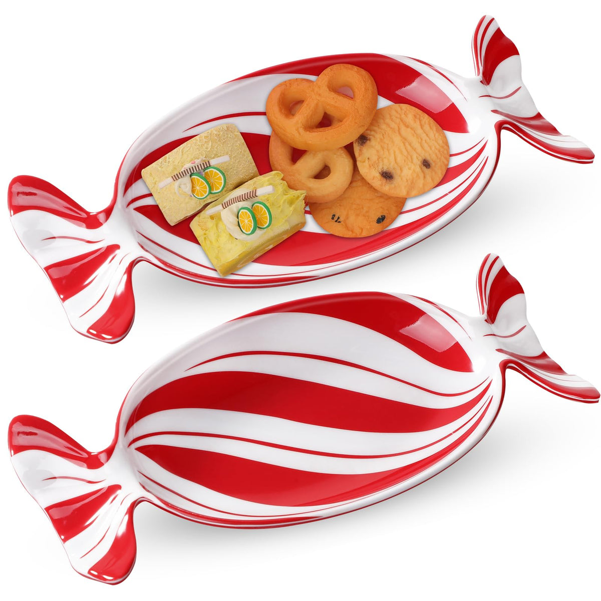 Teenyyou bandejas navideñas caramelo melamina, ideales para servir dulces y postres festivos.